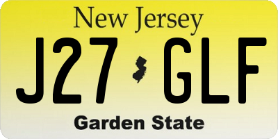 NJ license plate J27GLF