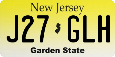 NJ license plate J27GLH