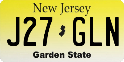 NJ license plate J27GLN