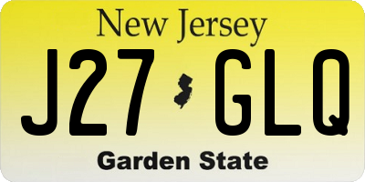 NJ license plate J27GLQ