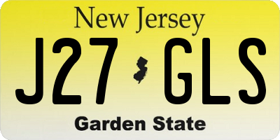 NJ license plate J27GLS