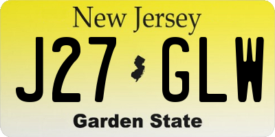 NJ license plate J27GLW
