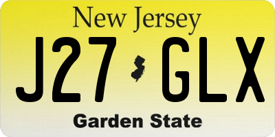 NJ license plate J27GLX