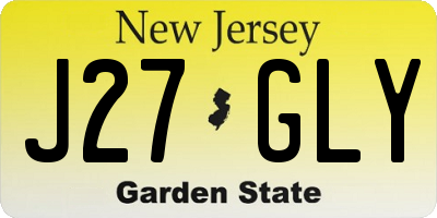 NJ license plate J27GLY