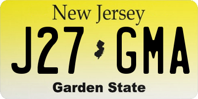 NJ license plate J27GMA