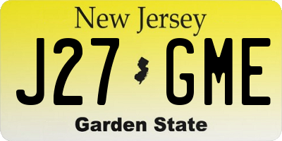 NJ license plate J27GME
