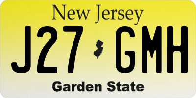 NJ license plate J27GMH