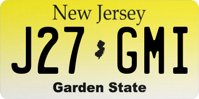 NJ license plate J27GMI