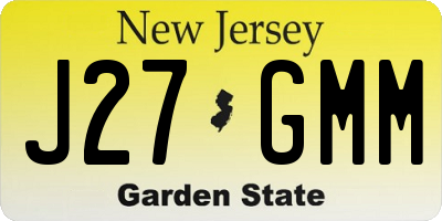 NJ license plate J27GMM