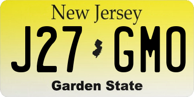 NJ license plate J27GMO