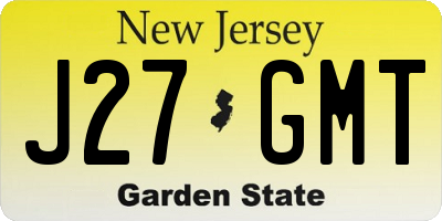NJ license plate J27GMT