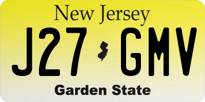 NJ license plate J27GMV