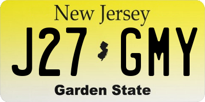 NJ license plate J27GMY