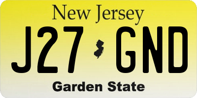 NJ license plate J27GND