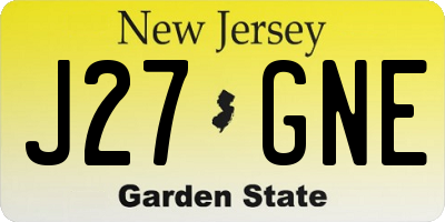 NJ license plate J27GNE