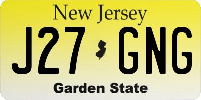 NJ license plate J27GNG