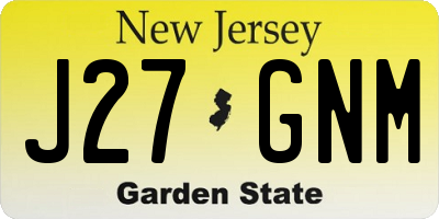 NJ license plate J27GNM
