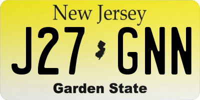 NJ license plate J27GNN