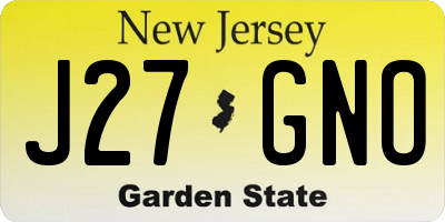 NJ license plate J27GNO