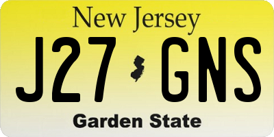 NJ license plate J27GNS