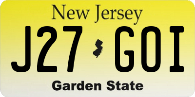 NJ license plate J27GOI
