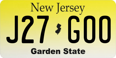NJ license plate J27GOO