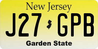 NJ license plate J27GPB