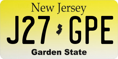 NJ license plate J27GPE