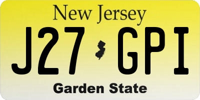 NJ license plate J27GPI