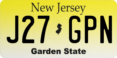 NJ license plate J27GPN