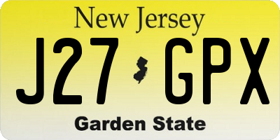 NJ license plate J27GPX