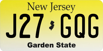 NJ license plate J27GQG