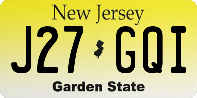 NJ license plate J27GQI
