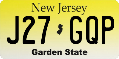 NJ license plate J27GQP