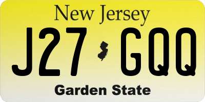 NJ license plate J27GQQ
