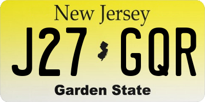 NJ license plate J27GQR