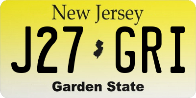 NJ license plate J27GRI