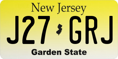 NJ license plate J27GRJ