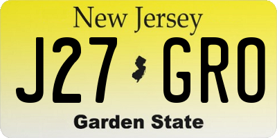 NJ license plate J27GRO
