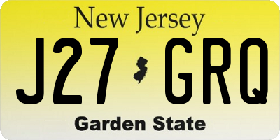 NJ license plate J27GRQ