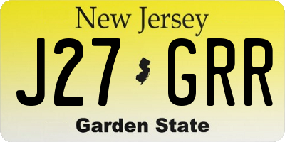 NJ license plate J27GRR