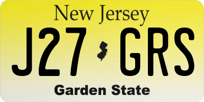 NJ license plate J27GRS