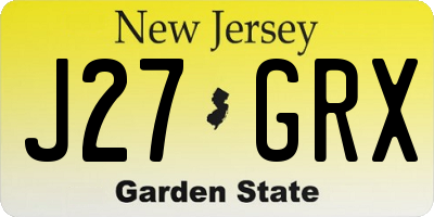 NJ license plate J27GRX
