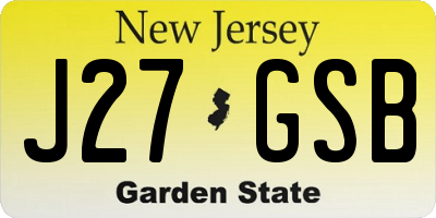 NJ license plate J27GSB