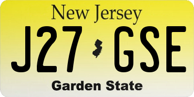 NJ license plate J27GSE