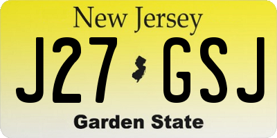 NJ license plate J27GSJ