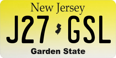 NJ license plate J27GSL