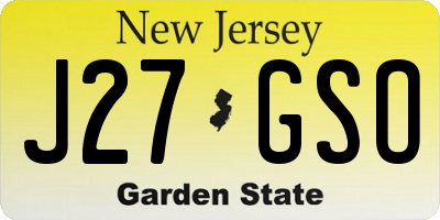 NJ license plate J27GSO