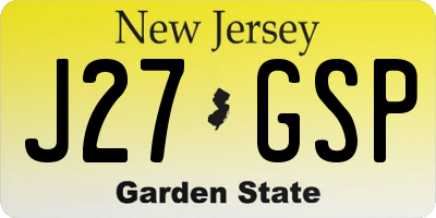 NJ license plate J27GSP