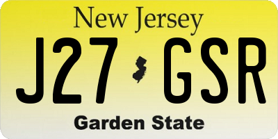 NJ license plate J27GSR
